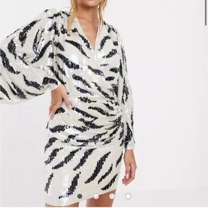 ASOS sequin zebra mini dress
